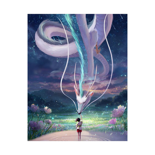 Matte Vertical Poster — Water Spirit Dragon Encounter Wall Art