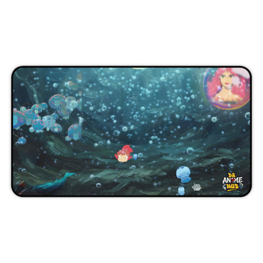 Ponyo-Inspired Deep Sea Exploration Desk Mat — Cute Studio Ghibli Style