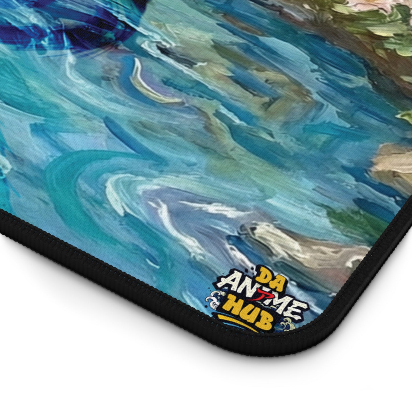 Studio Ghibli–Inspired Haku & Chihiro Floral Garden Desk Mat — Water Spirit Memories