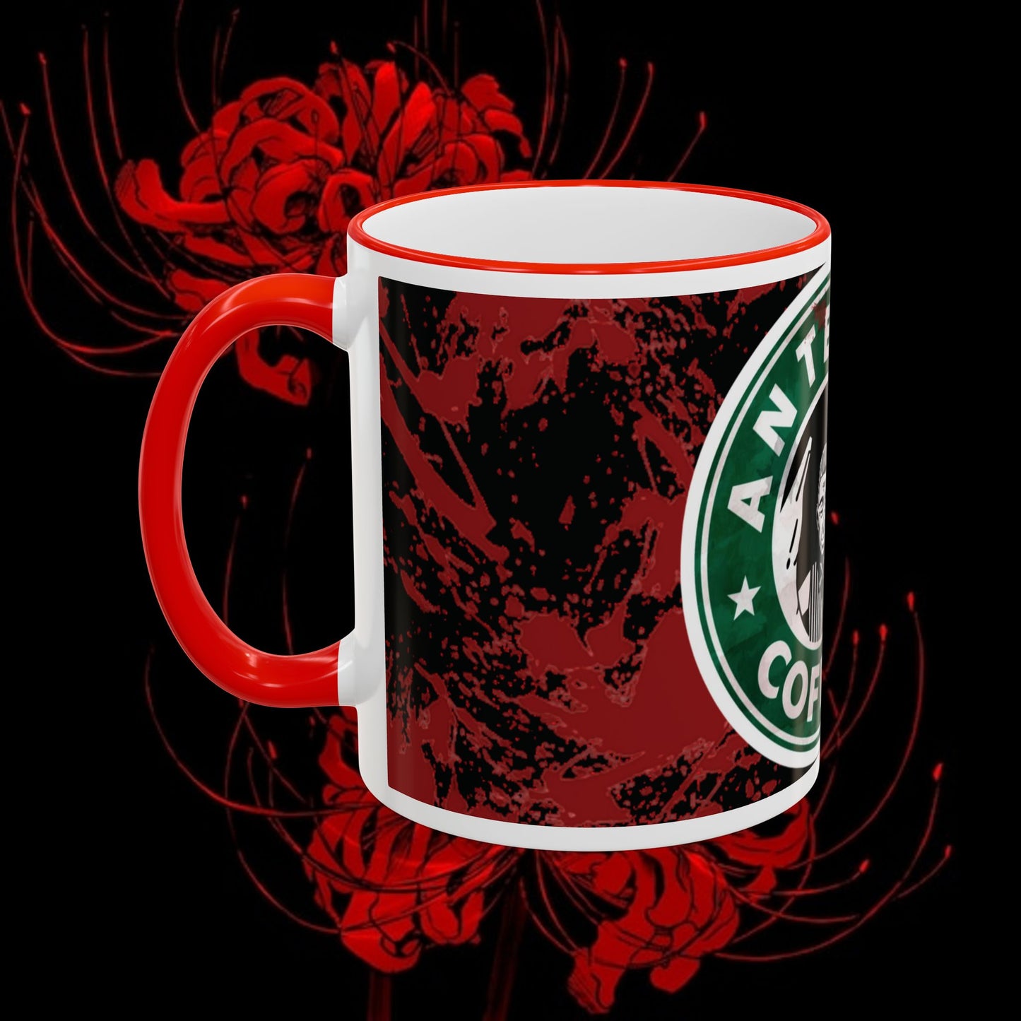 Tokyo Ghoul Inspired Accent Rim & Handle Mug — Anime Coffee Cup (11oz/15oz)