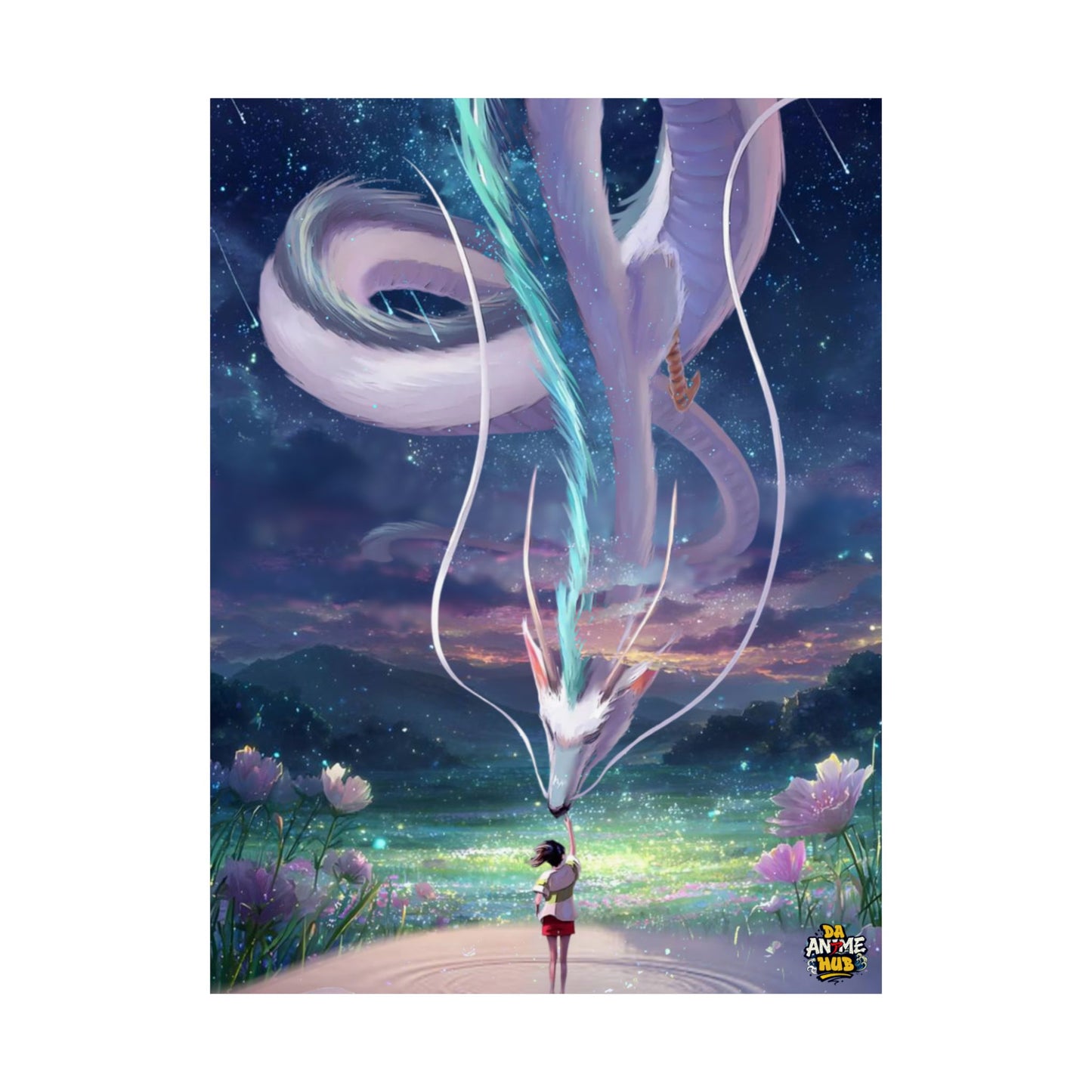 Matte Vertical Poster — Water Spirit Dragon Encounter Wall Art