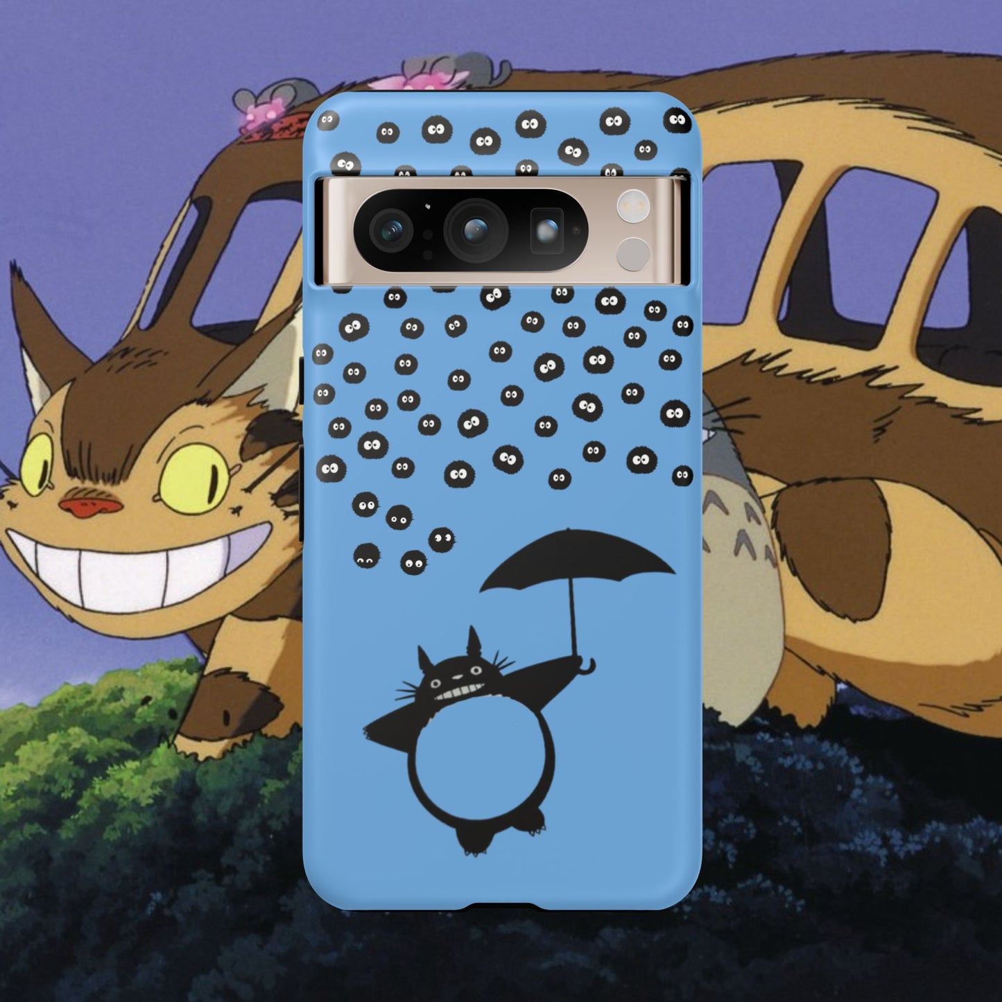Totoro Umbrella Phone Case – Studio Ghibli-Inspired Totoro Soot Sprite Design