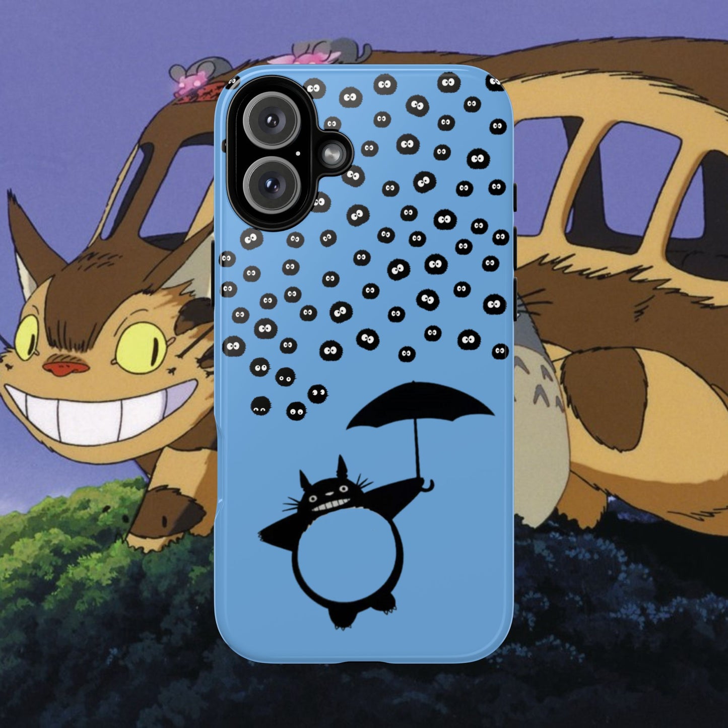 Totoro Umbrella Phone Case – Studio Ghibli-Inspired Totoro Soot Sprite Design