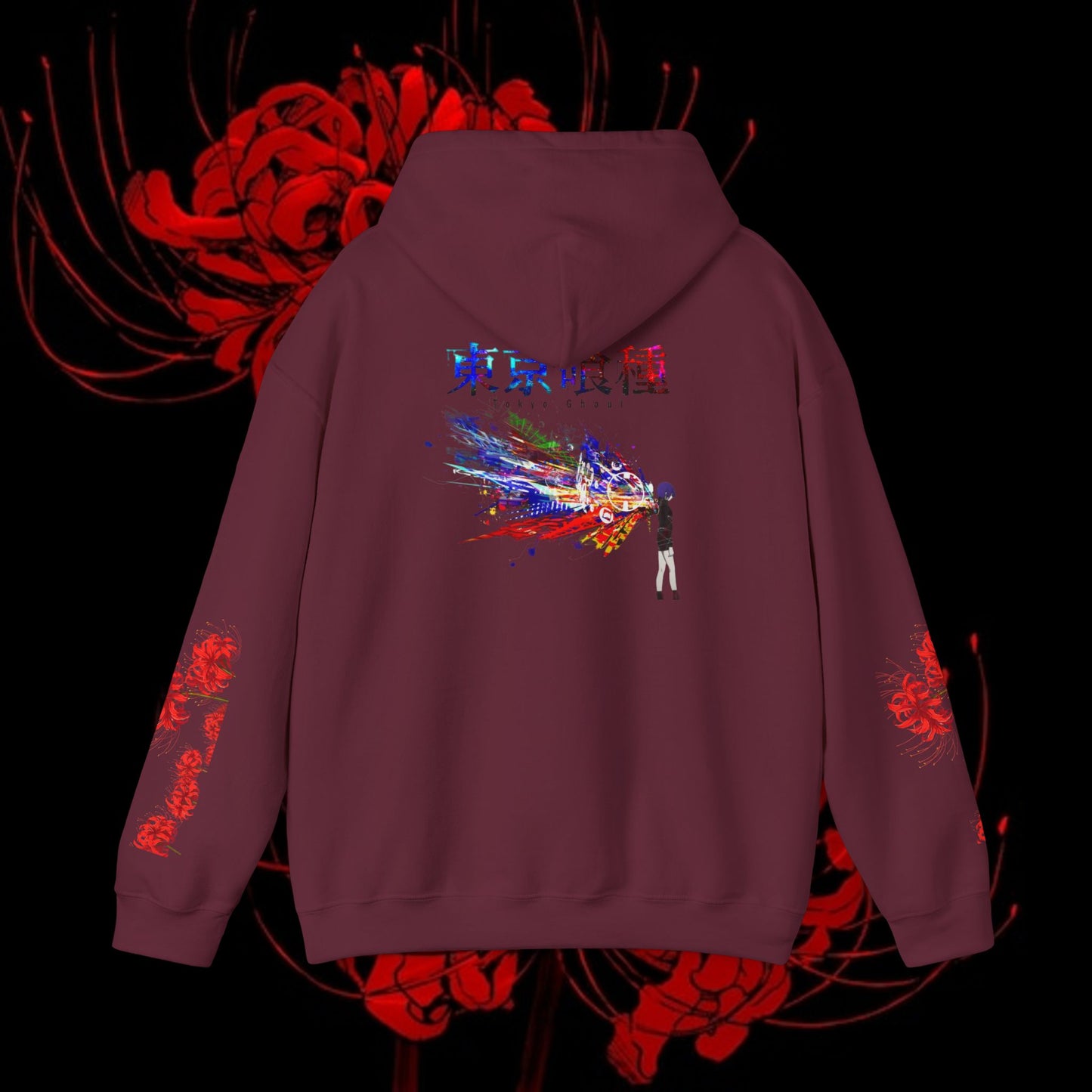 Kaneki's Duality Hoodie — Rize & Touka Red Spider Lily Sweatshirt