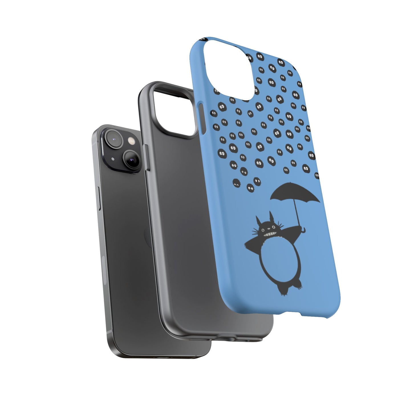 Totoro Umbrella Phone Case – Studio Ghibli-Inspired Totoro Soot Sprite Design