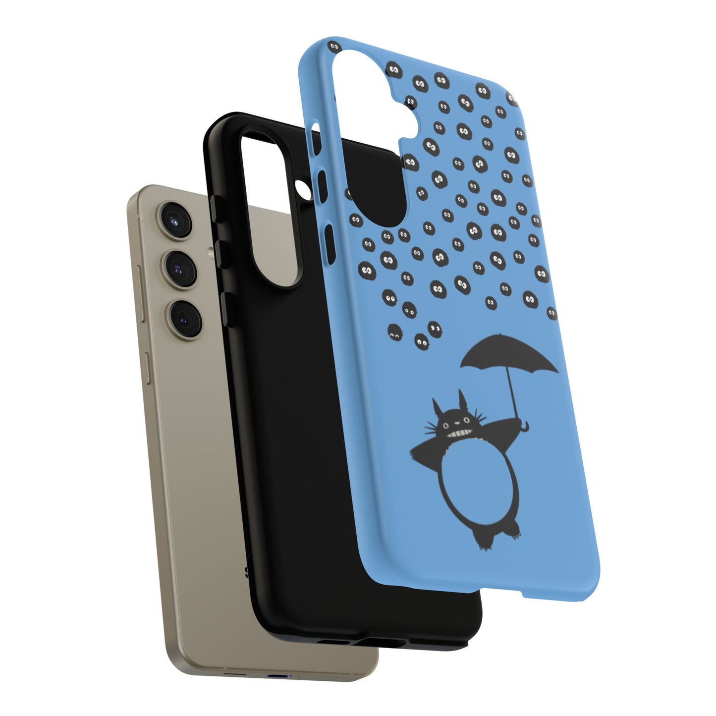 Totoro Umbrella Phone Case – Studio Ghibli-Inspired Totoro Soot Sprite Design