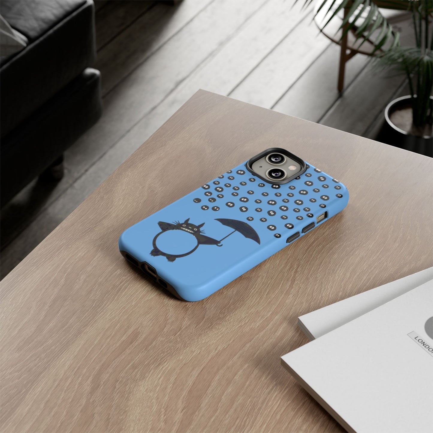 Totoro Umbrella Phone Case – Studio Ghibli-Inspired Totoro Soot Sprite Design