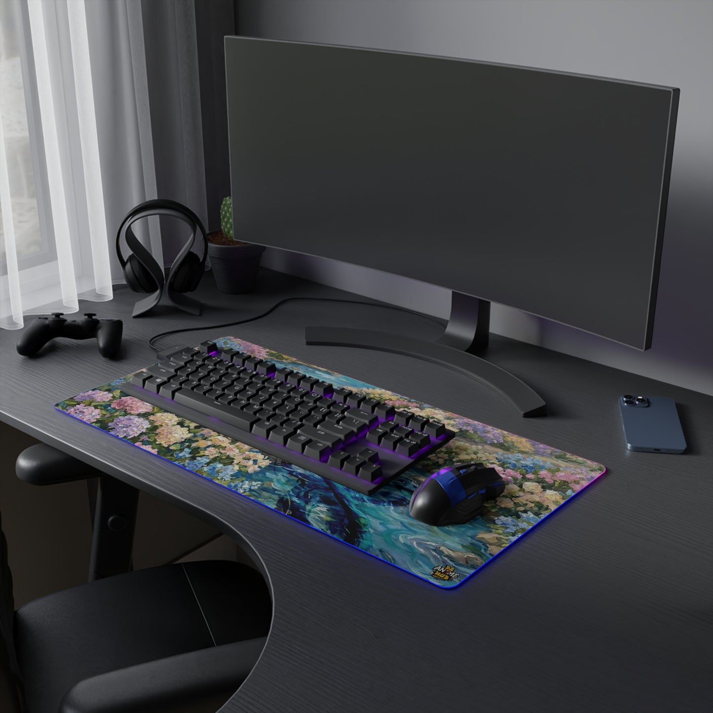 LED Mouse Pad —  Memories Of The Water Spirit , Chihiro & Haku Water Spirit Floral Garden