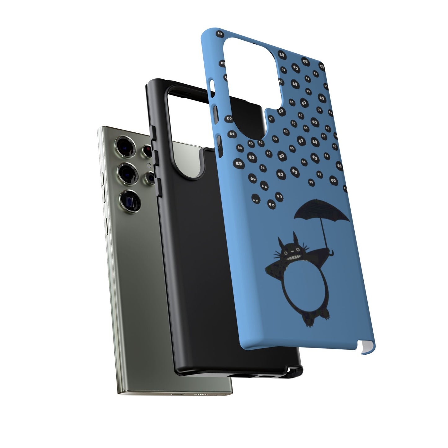 Totoro Umbrella Phone Case – Studio Ghibli-Inspired Totoro Soot Sprite Design