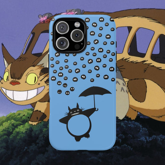 Totoro Umbrella Phone Case – Studio Ghibli-Inspired Totoro Soot Sprite Design