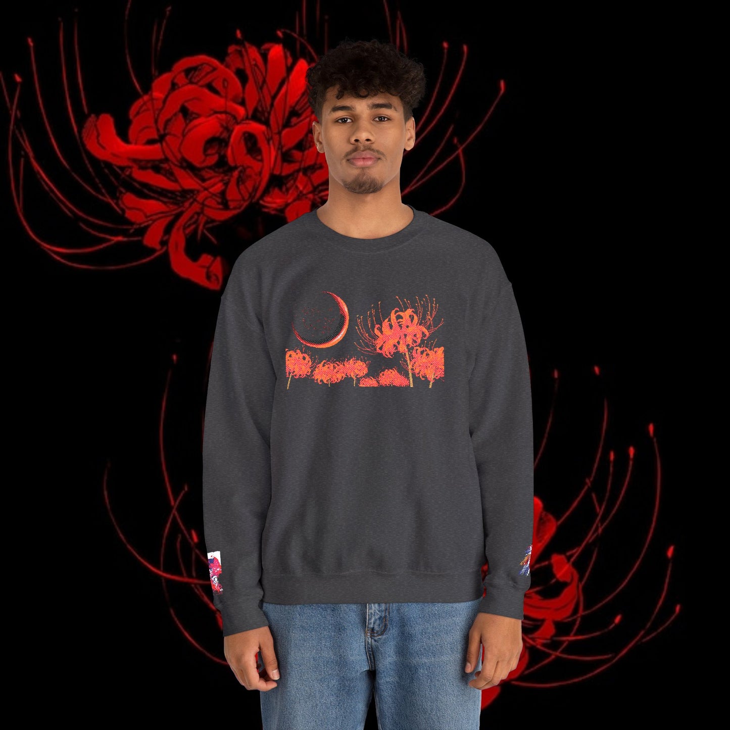 Tokyo Ghoul-Inspired Spider Lily Sweatshirt — Rize & Touka Anime Crewneck