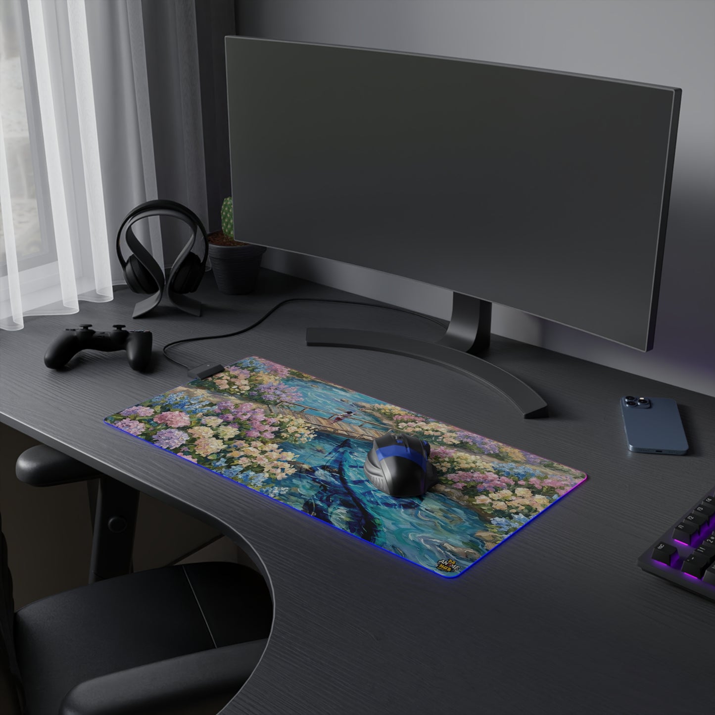 LED Mouse Pad —  Memories Of The Water Spirit , Chihiro & Haku Water Spirit Floral Garden