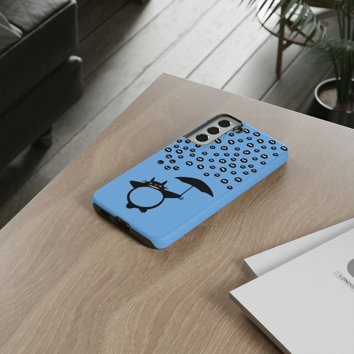 Totoro Umbrella Phone Case – Studio Ghibli-Inspired Totoro Soot Sprite Design