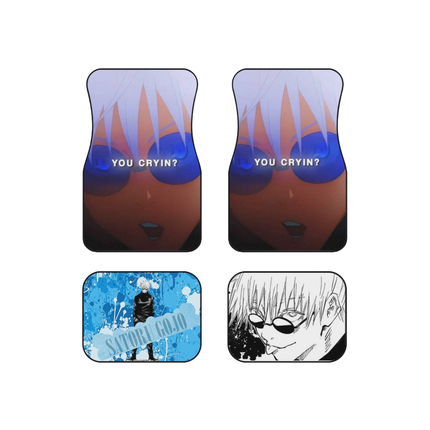 Gojo'You Cryin?' Car Floor Mats — Set of 4 (Front & Rear)