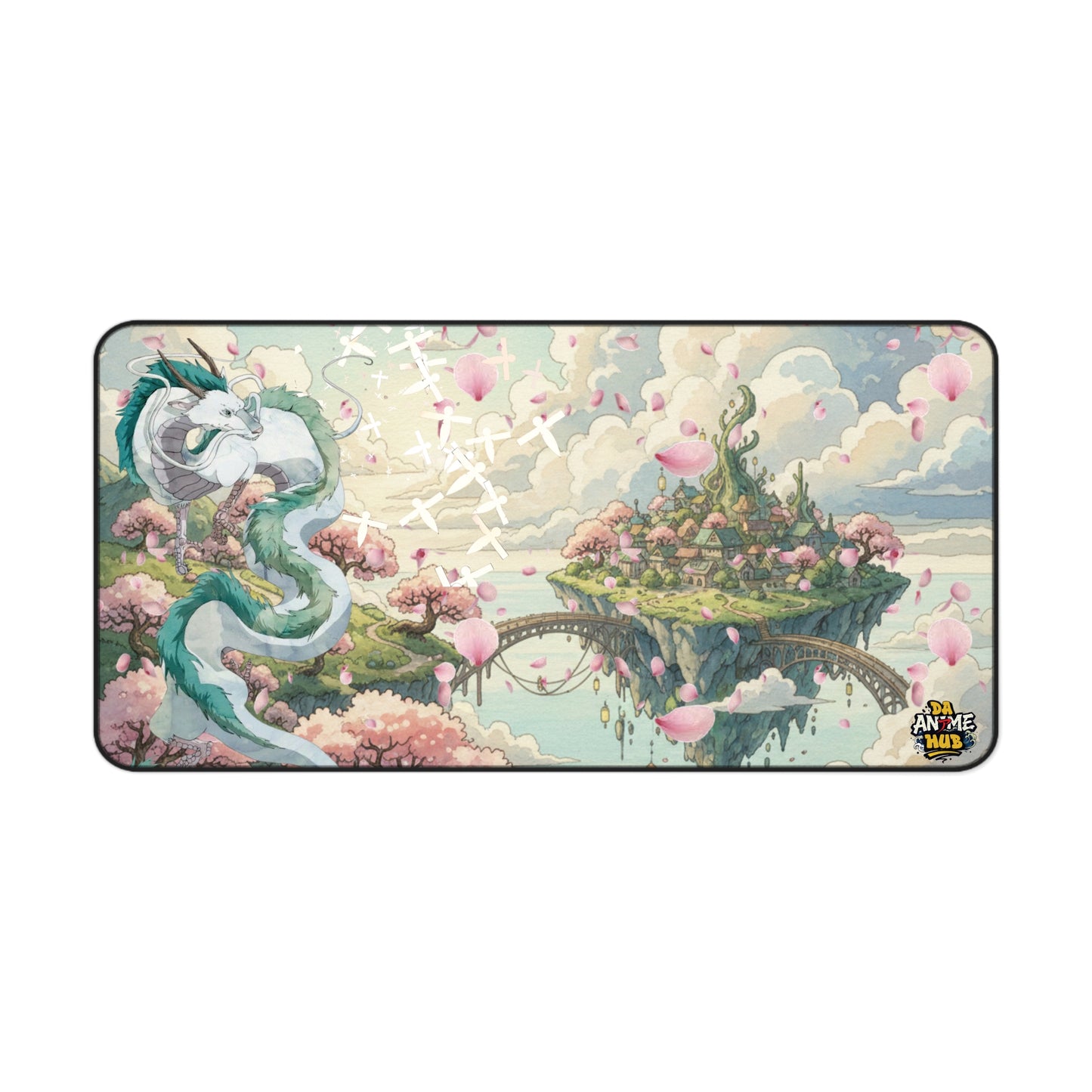 Spirited Away Haku Cherry Blossom Desk Mat — Tranquil Anime Desk Pad