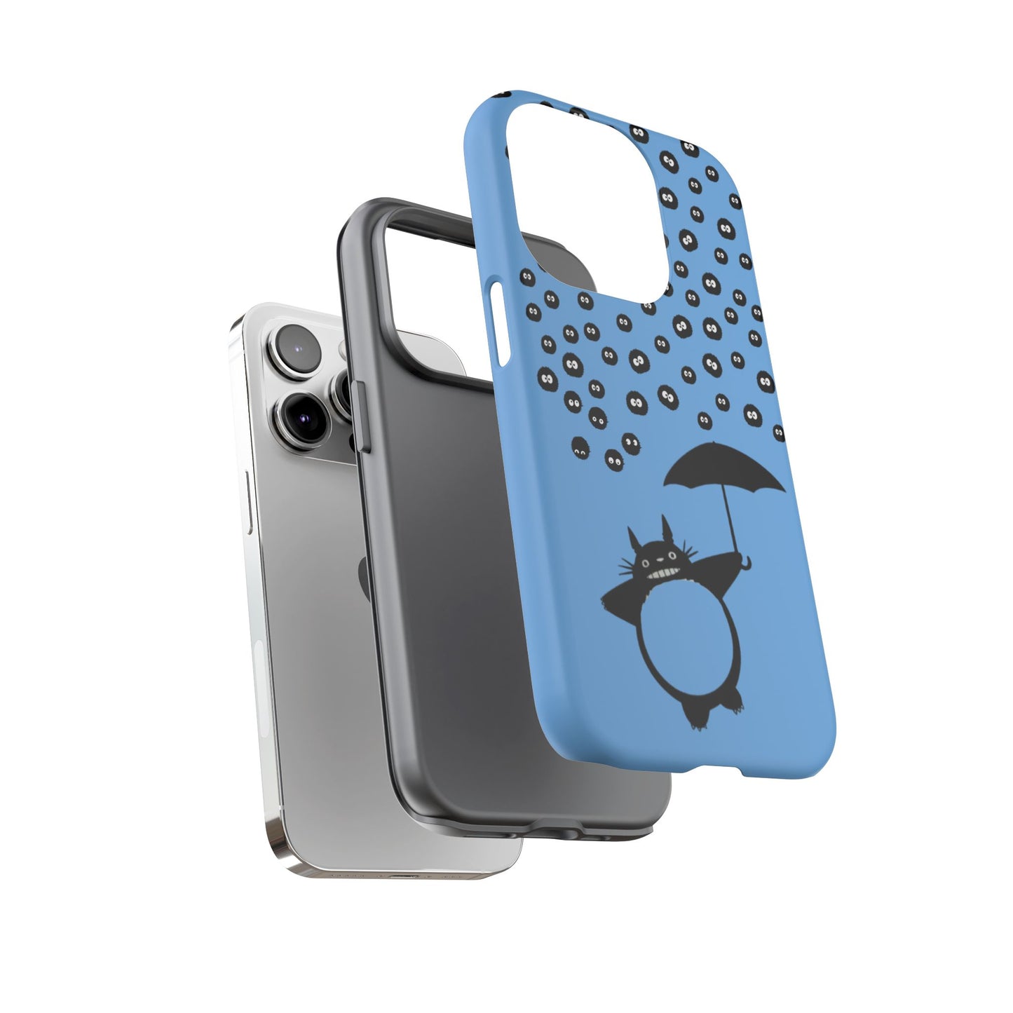 Totoro Umbrella Phone Case – Studio Ghibli-Inspired Totoro Soot Sprite Design