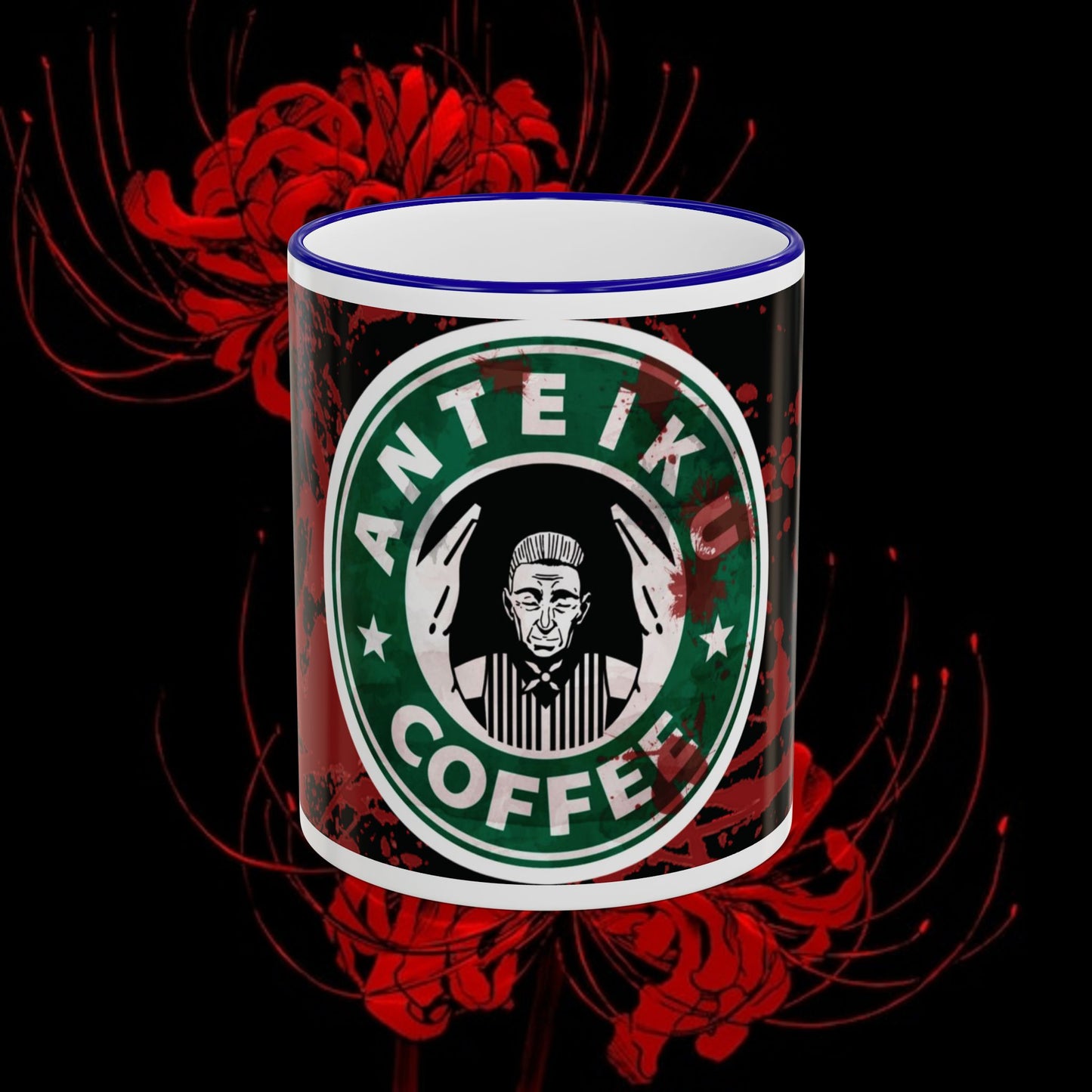 Tokyo Ghoul Inspired Accent Rim & Handle Mug — Anime Coffee Cup (11oz/15oz)