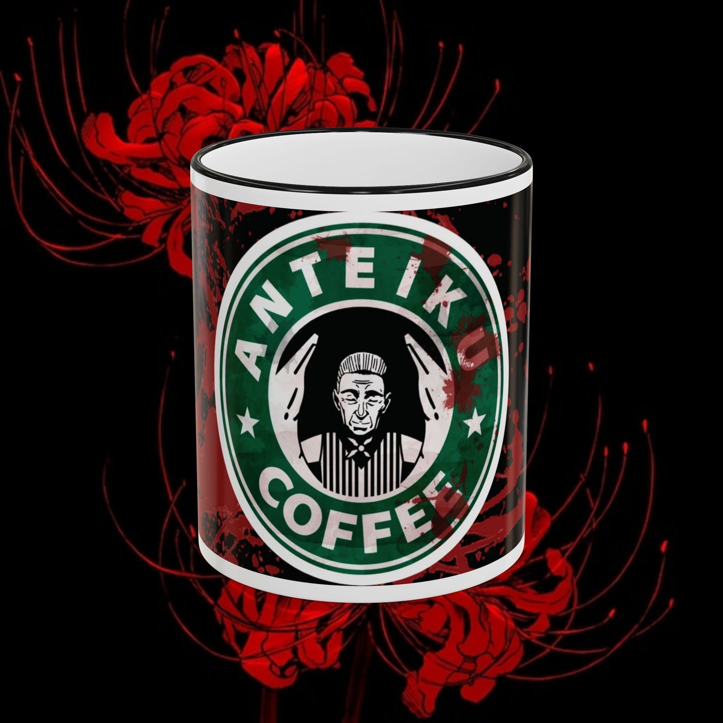 Tokyo Ghoul Inspired Accent Rim & Handle Mug — Anime Coffee Cup (11oz/15oz)