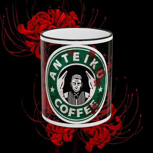 Tokyo Ghoul Inspired Accent Rim & Handle Mug — Anime Coffee Cup (11oz/15oz)
