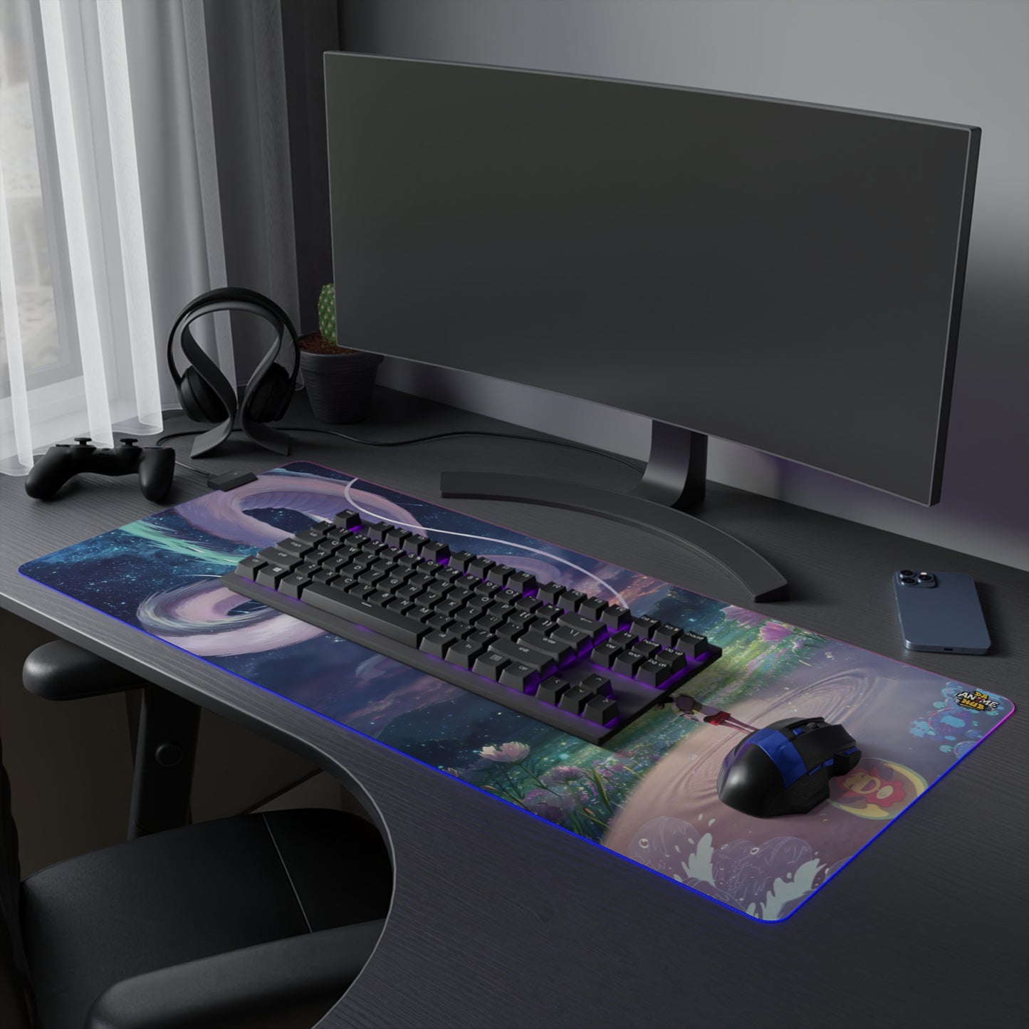 Ghibli-Inspired Dreamscape LED Gaming Mouse Pad