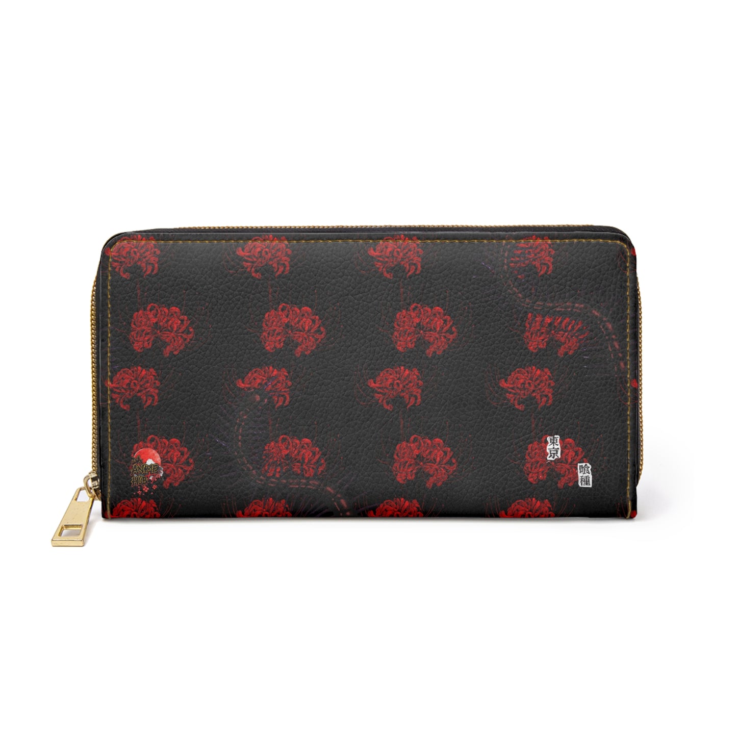 Tokyo Ghoul–Inspired Zipper Wallet — Red Spider Lily & Centipede Design