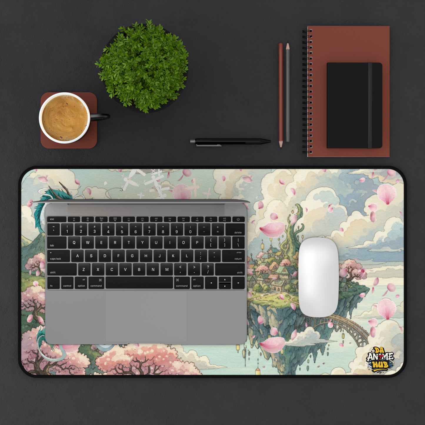 Spirited Away Haku Cherry Blossom Desk Mat — Tranquil Anime Desk Pad