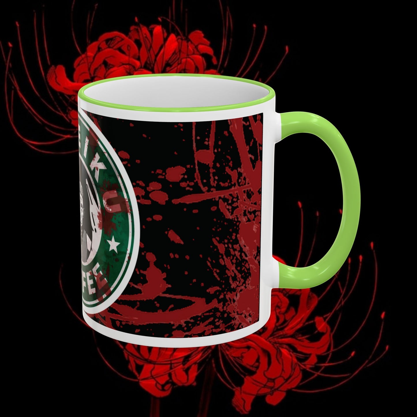 Tokyo Ghoul Inspired Accent Rim & Handle Mug — Anime Coffee Cup (11oz/15oz)