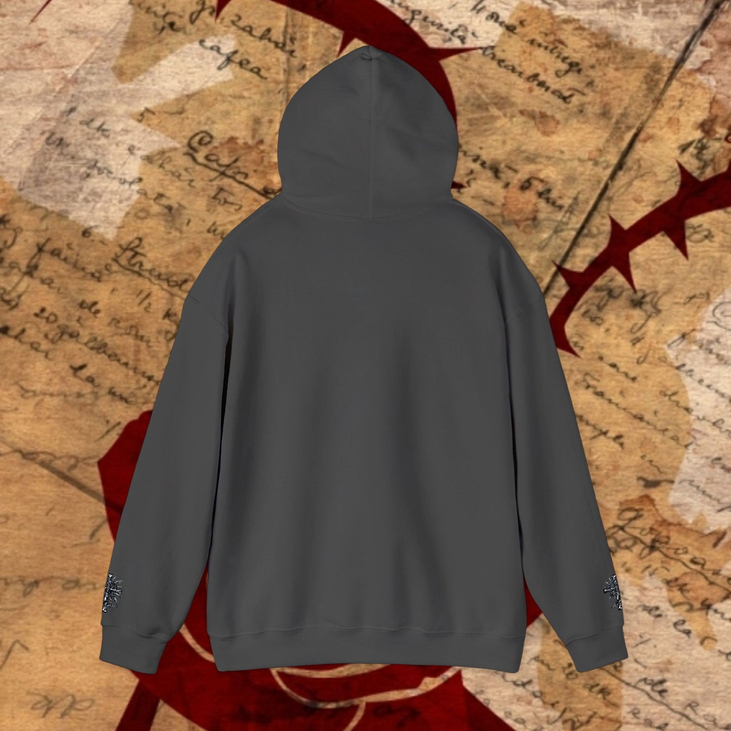 Trinity Blood Gothic Cross Hoodie — Roses & Dark Vampire Aesthetic