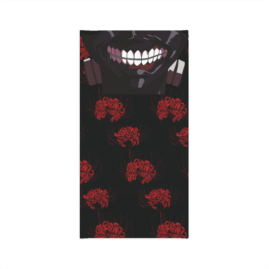 Kaneki Mask Neck Gaiter — Ghoul Smile & Red Spider Lily Design