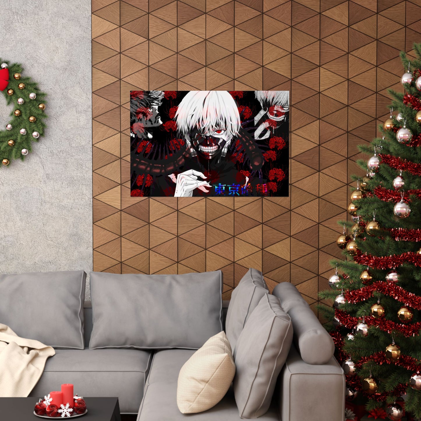 Tokyo Ghoul Kaneki Mask Matte Horizontal Poster — Dark Anime Wall Art
