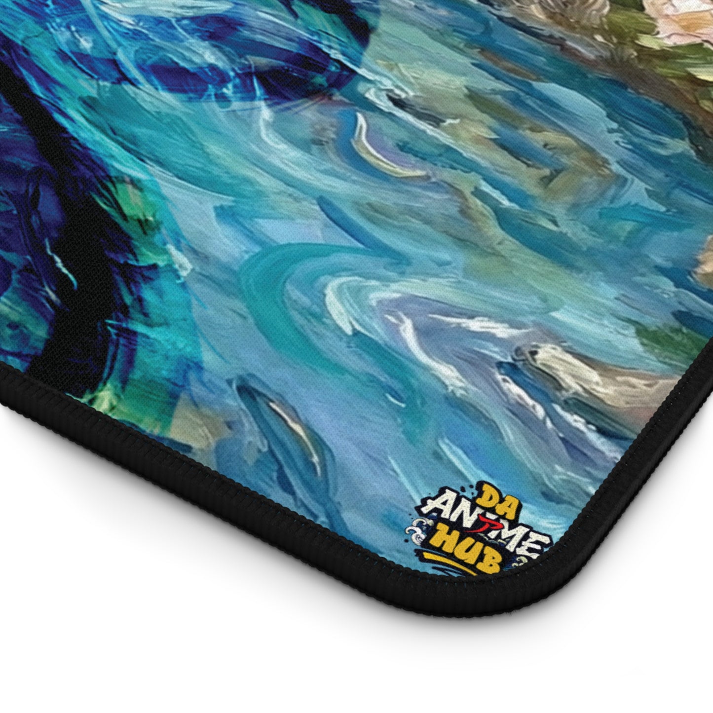 Studio Ghibli–Inspired Haku & Chihiro Floral Garden Desk Mat — Water Spirit Memories