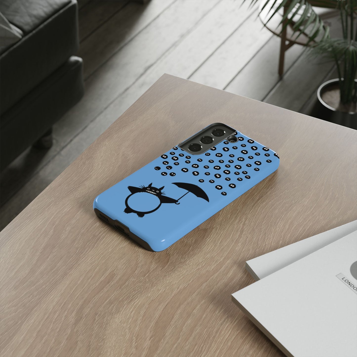 Totoro Umbrella Phone Case – Studio Ghibli-Inspired Totoro Soot Sprite Design