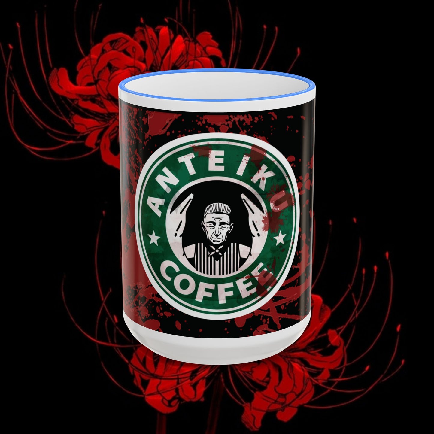 Tokyo Ghoul Inspired Accent Rim & Handle Mug — Anime Coffee Cup (11oz/15oz)