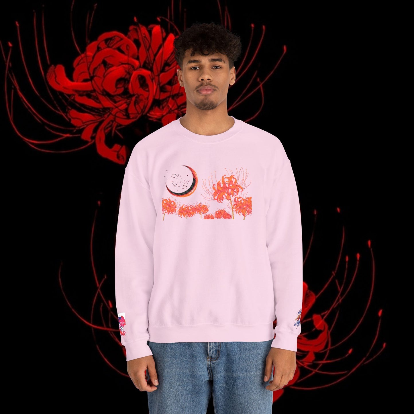 Tokyo Ghoul-Inspired Spider Lily Sweatshirt — Rize & Touka Anime Crewneck