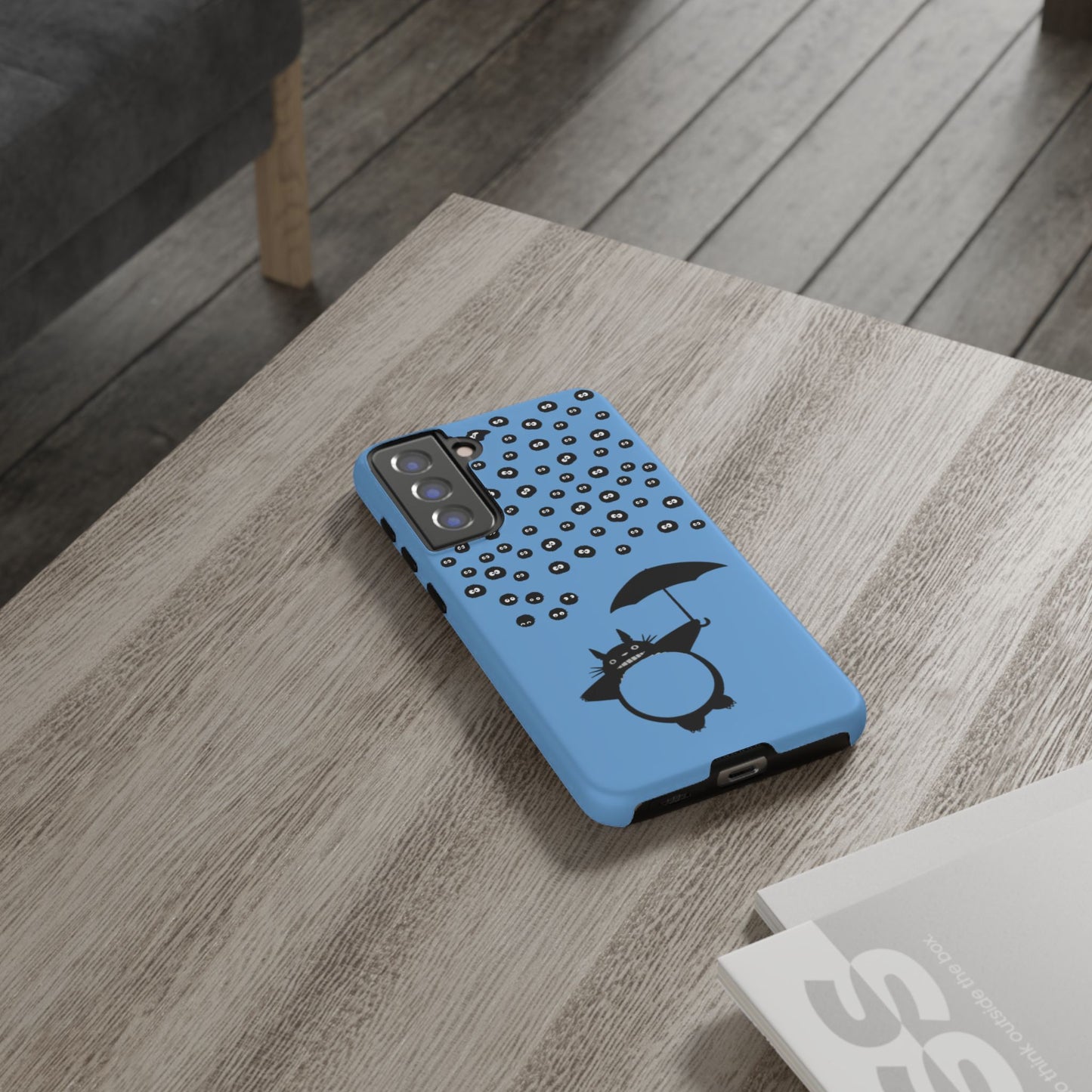 Totoro Umbrella Phone Case – Studio Ghibli-Inspired Totoro Soot Sprite Design