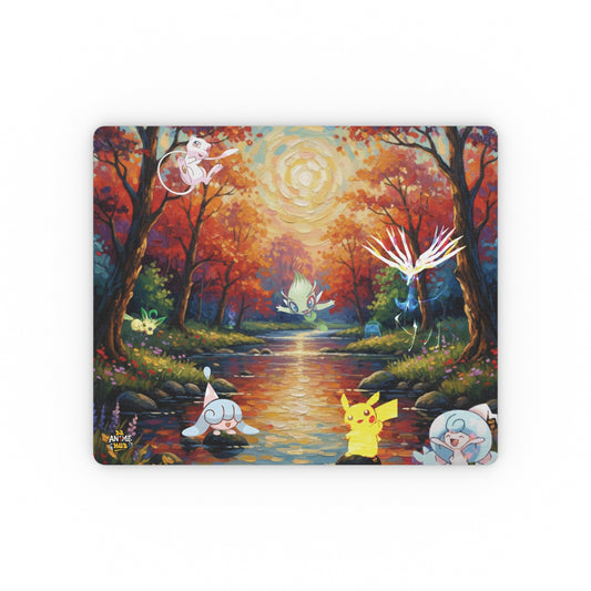 Happy Forest Rectangular Mouse Pad — "life, light" Nature Desk Mat