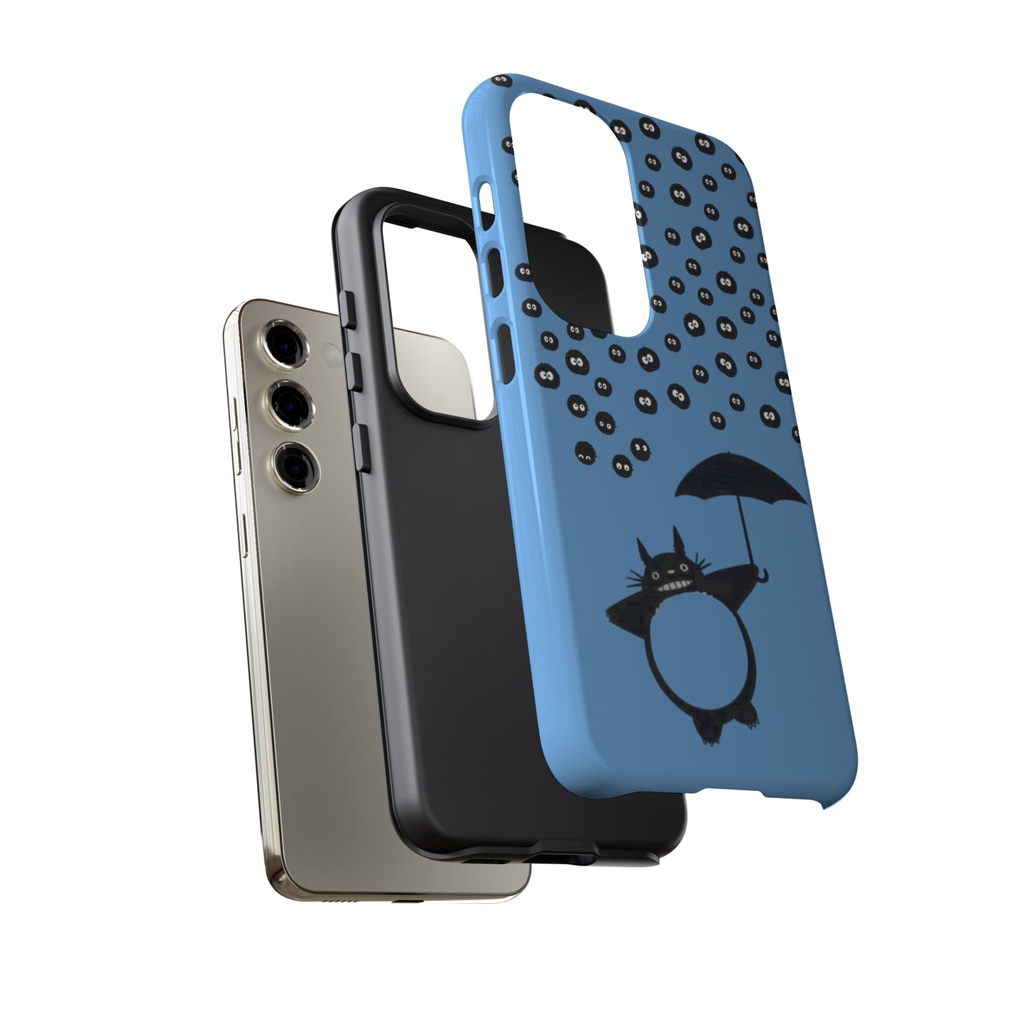 Totoro Umbrella Phone Case – Studio Ghibli-Inspired Totoro Soot Sprite Design