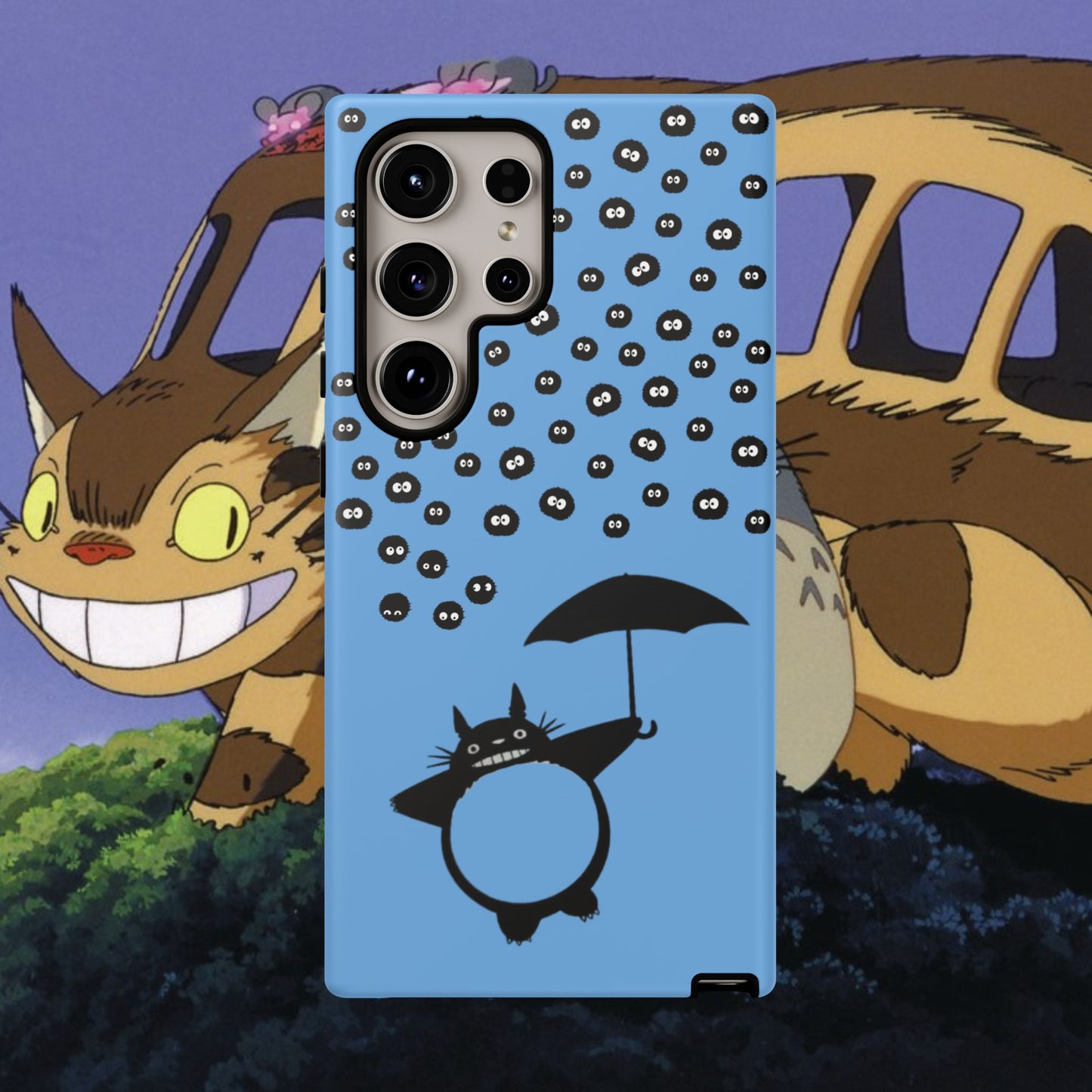 Totoro Umbrella Phone Case – Studio Ghibli-Inspired Totoro Soot Sprite Design