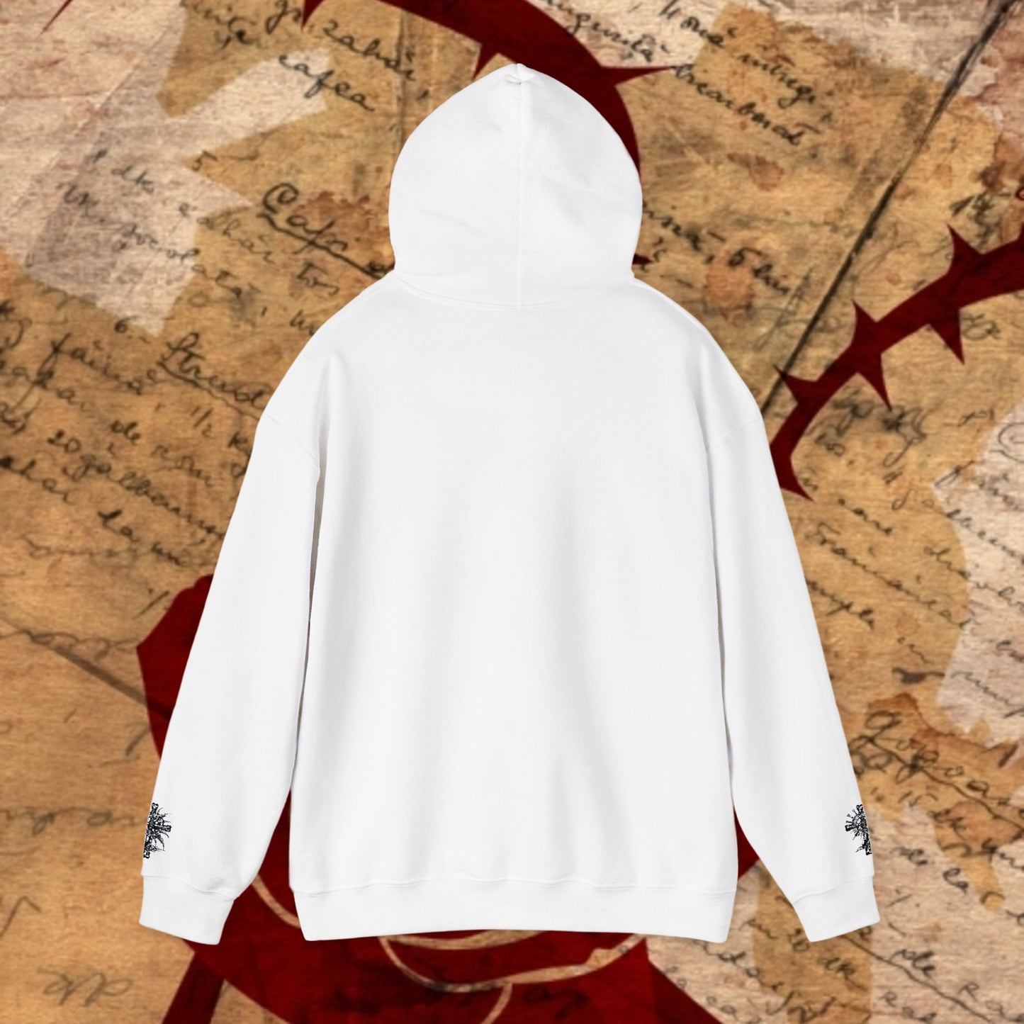 Trinity Blood Gothic Cross Hoodie — Roses & Dark Vampire Aesthetic