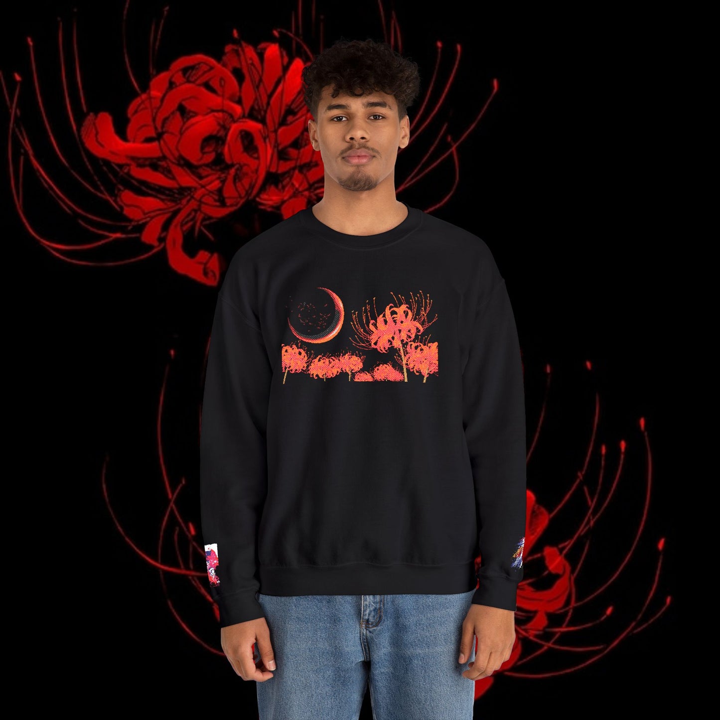 Tokyo Ghoul-Inspired Spider Lily Sweatshirt — Rize & Touka Anime Crewneck