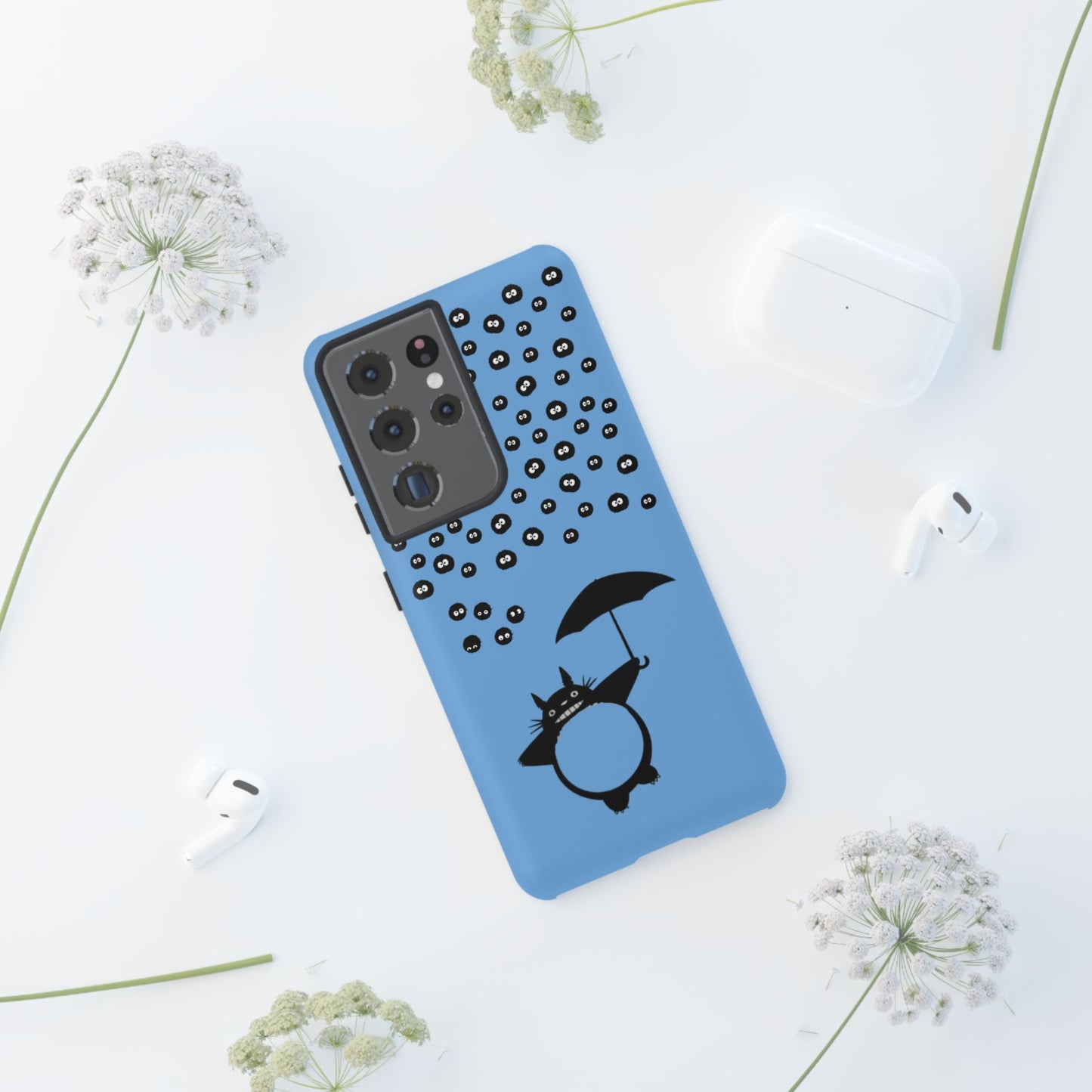 Totoro Umbrella Phone Case – Studio Ghibli-Inspired Totoro Soot Sprite Design