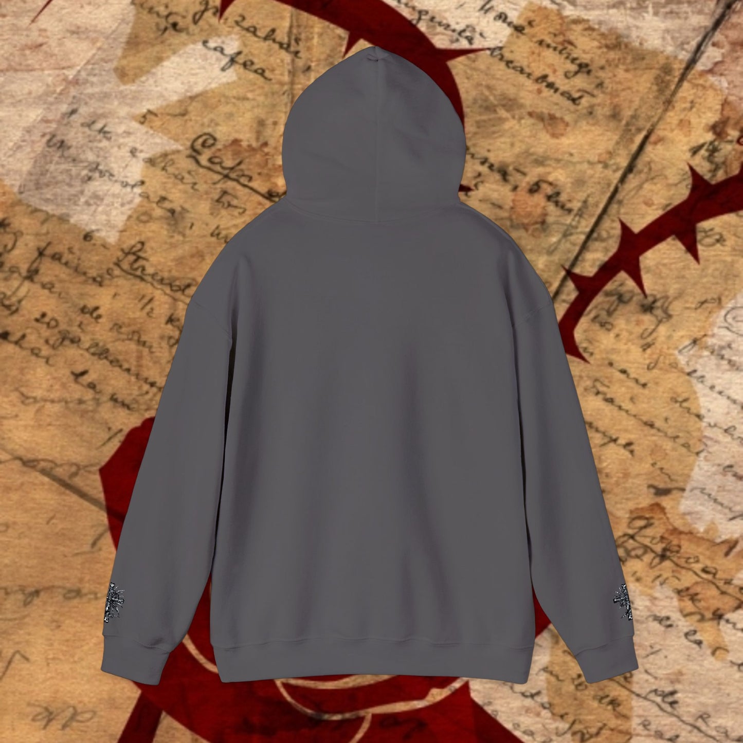 Trinity Blood Gothic Cross Hoodie — Roses & Dark Vampire Aesthetic