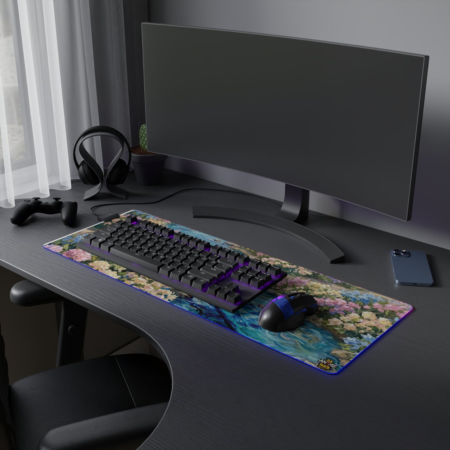 LED Mouse Pad —  Memories Of The Water Spirit , Chihiro & Haku Water Spirit Floral Garden