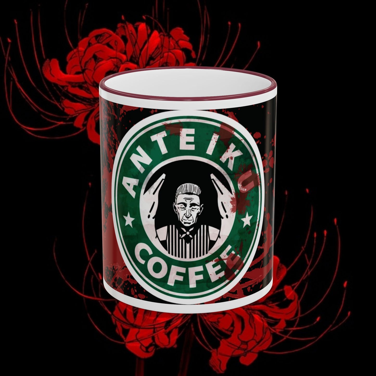 Tokyo Ghoul Inspired Accent Rim & Handle Mug — Anime Coffee Cup (11oz/15oz)