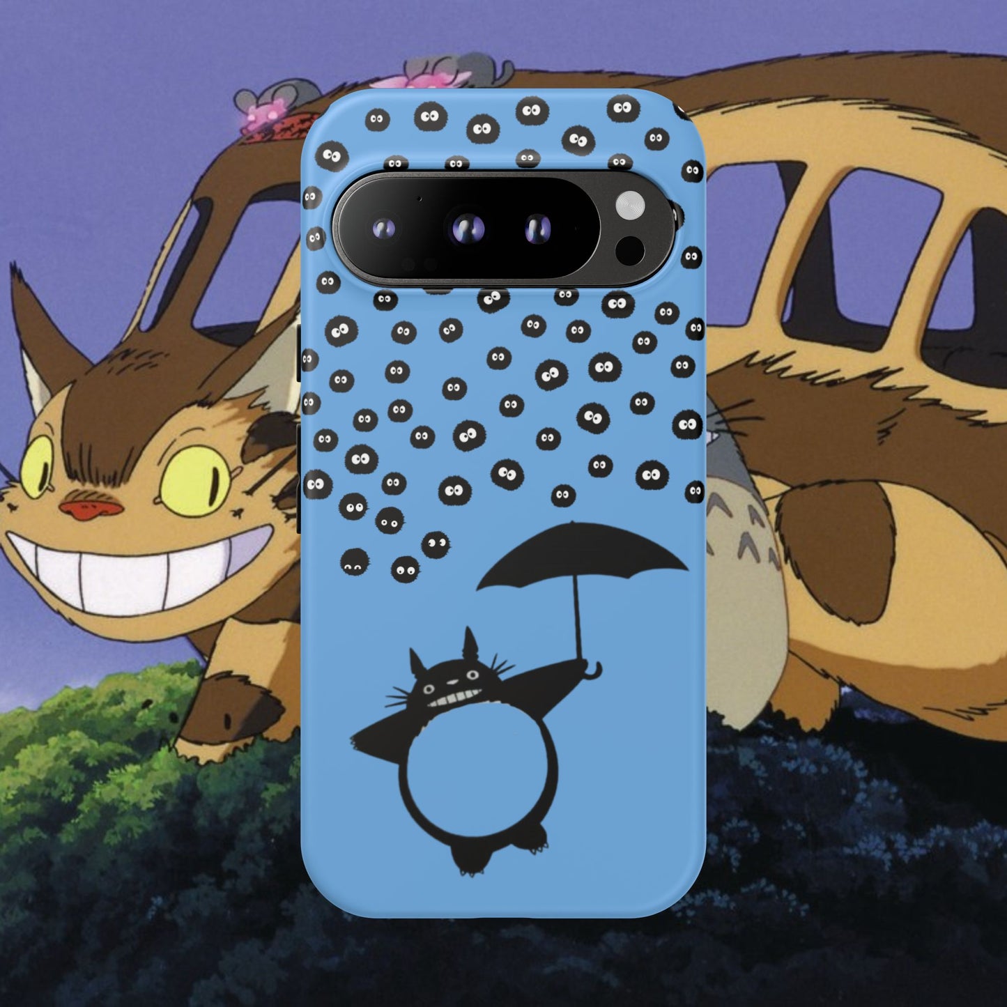 Totoro Umbrella Phone Case – Studio Ghibli-Inspired Totoro Soot Sprite Design