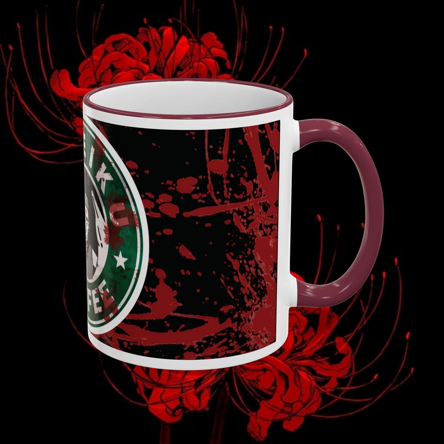 Tokyo Ghoul Inspired Accent Rim & Handle Mug — Anime Coffee Cup (11oz/15oz)