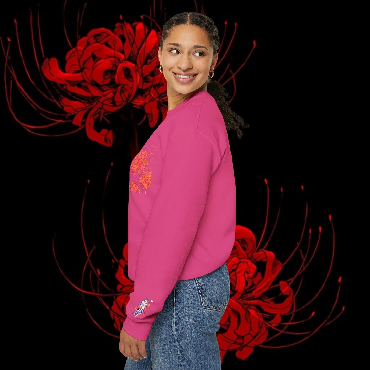 Tokyo Ghoul-Inspired Spider Lily Sweatshirt — Rize & Touka Anime Crewneck