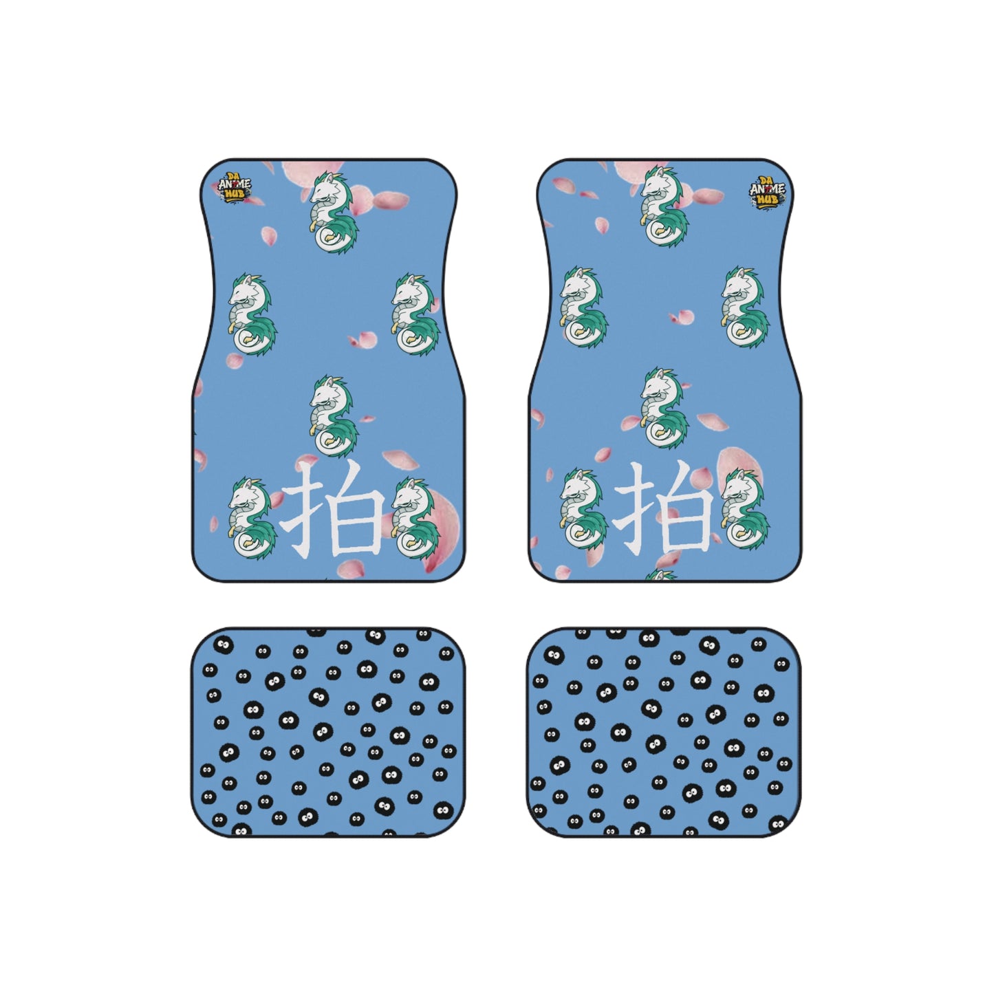 Kawaii Haku x Ghibli Inspired Car Mats (Set of 4) — Cute Anime Dragon Floor Liners