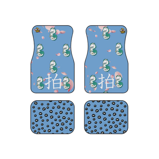 Kawaii Haku x Ghibli Inspired Car Mats (Set of 4) — Cute Anime Dragon Floor Liners