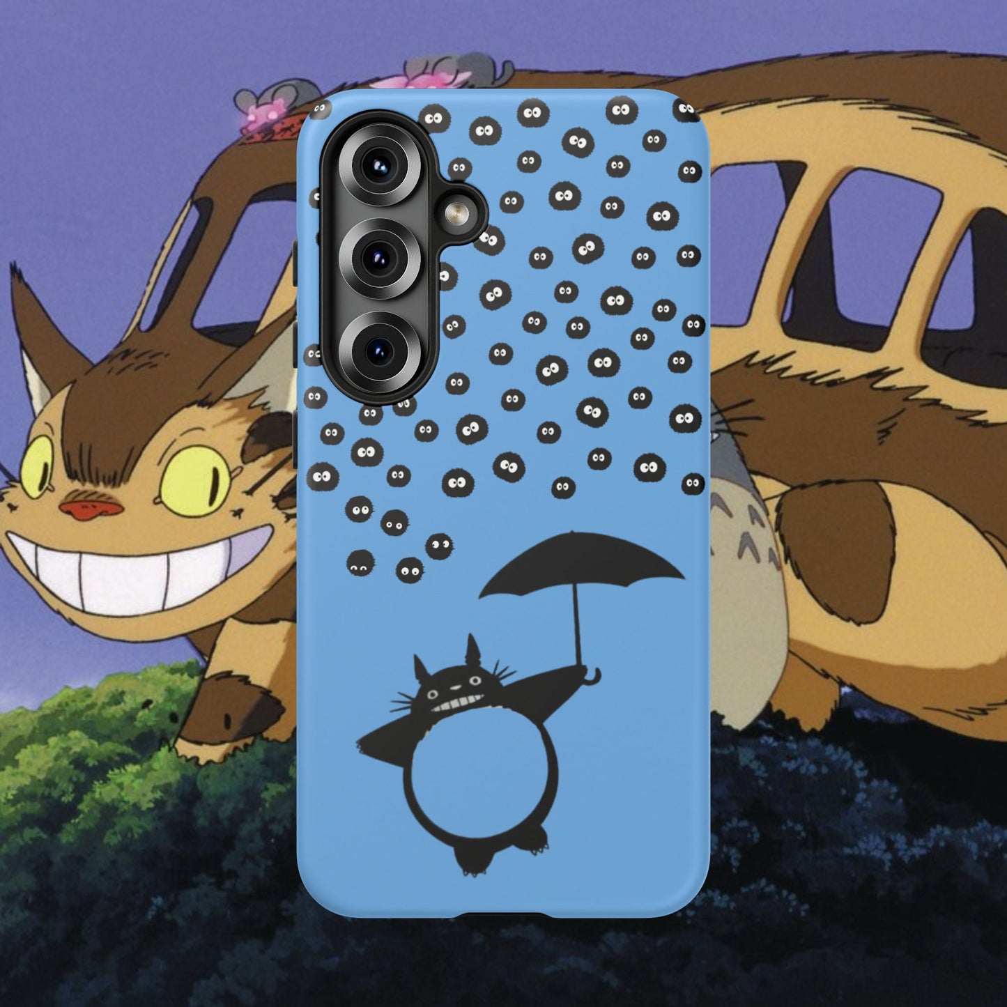 Totoro Umbrella Phone Case – Studio Ghibli-Inspired Totoro Soot Sprite Design